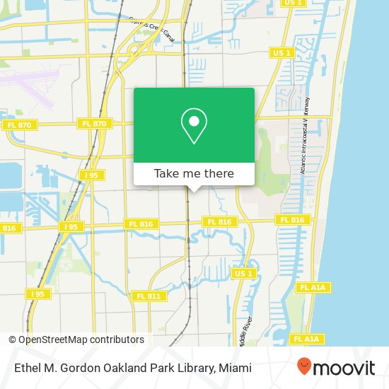 Mapa de Ethel M. Gordon Oakland Park Library