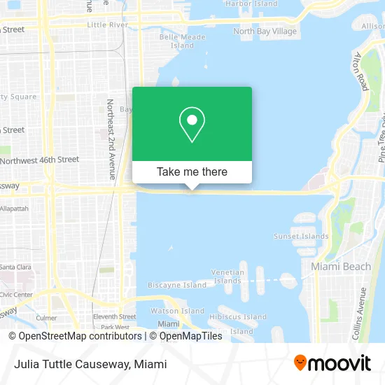 Julia Tuttle Causeway map