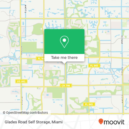 Glades Road Self Storage map