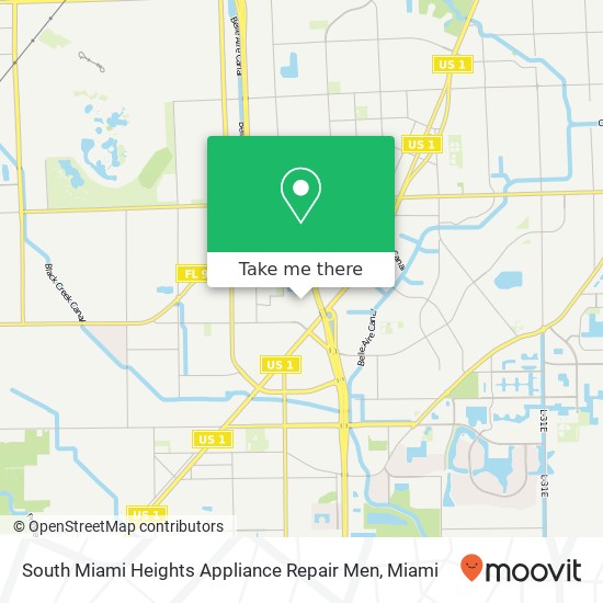 Mapa de South Miami Heights Appliance Repair Men