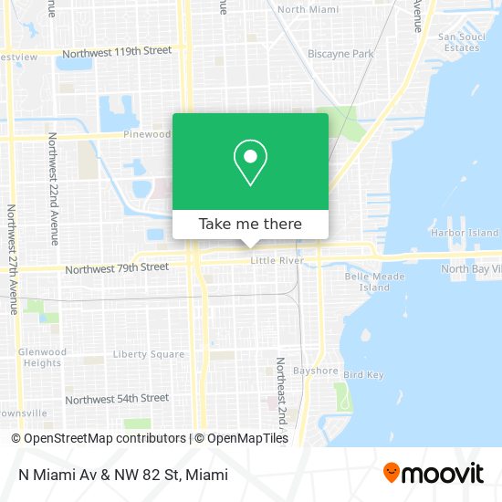 N Miami Av & NW 82 St map