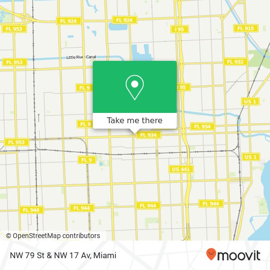 Mapa de NW 79 St & NW 17 Av