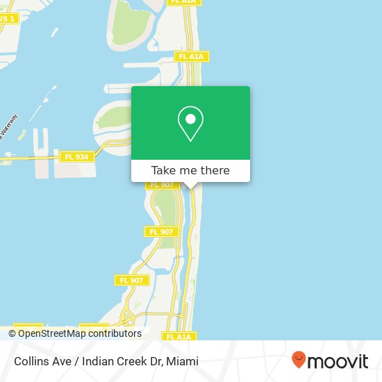 Collins Ave / Indian Creek Dr map