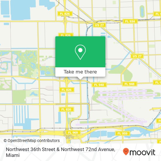 Mapa de Northwest 36th Street & Northwest 72nd Avenue