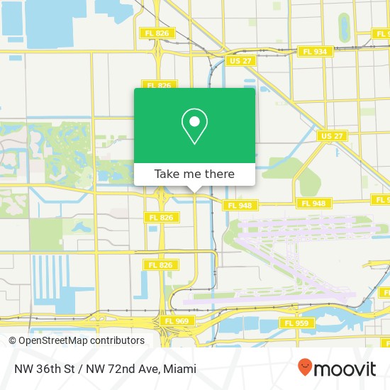 Mapa de NW 36th St / NW 72nd Ave