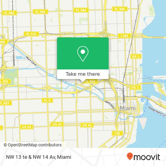 Mapa de NW 13 te & NW 14 Av