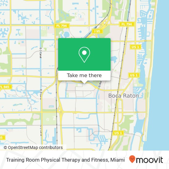 Training Room Physical Therapy and Fitness map