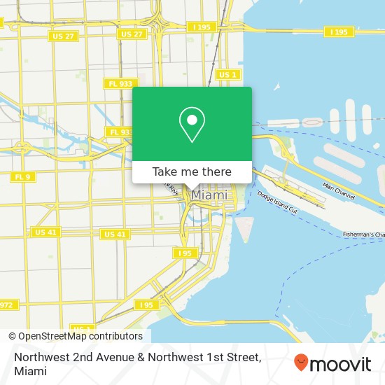 Northwest 2nd Avenue & Northwest 1st Street map