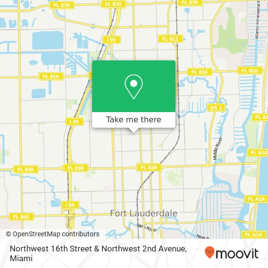 Northwest 16th Street & Northwest 2nd Avenue map