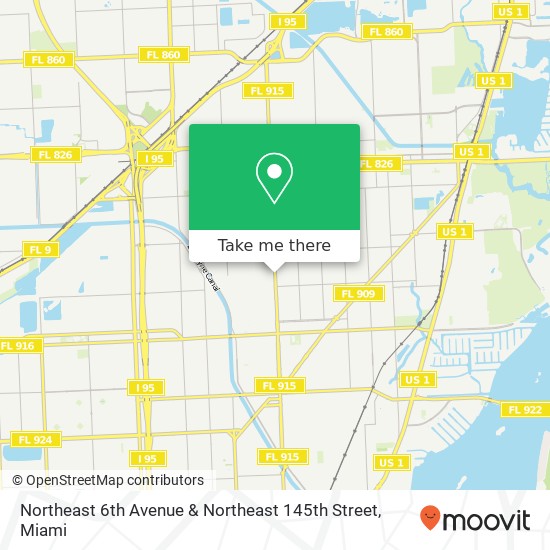 Northeast 6th Avenue & Northeast 145th Street map