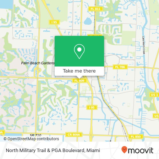 North Military Trail & PGA Boulevard map