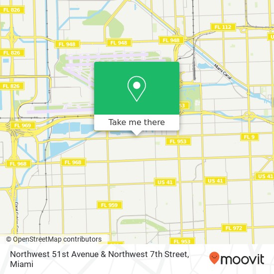 Northwest 51st Avenue & Northwest 7th Street map