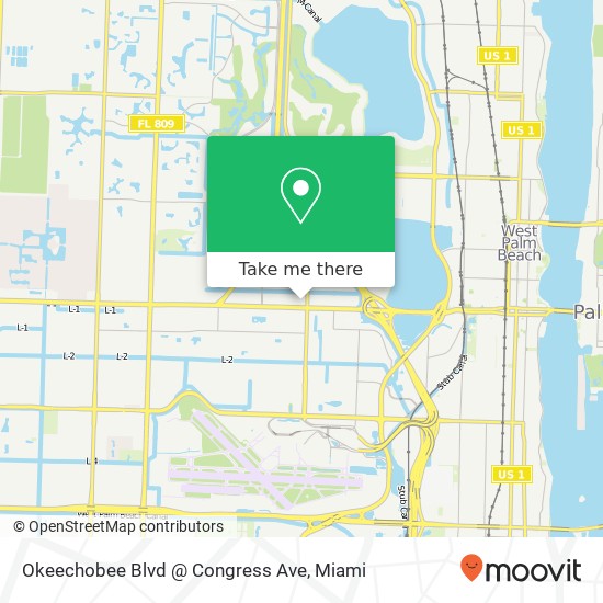 Mapa de Okeechobee Blvd @ Congress Ave