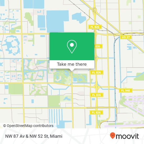 NW 87 Av & NW 52 St map