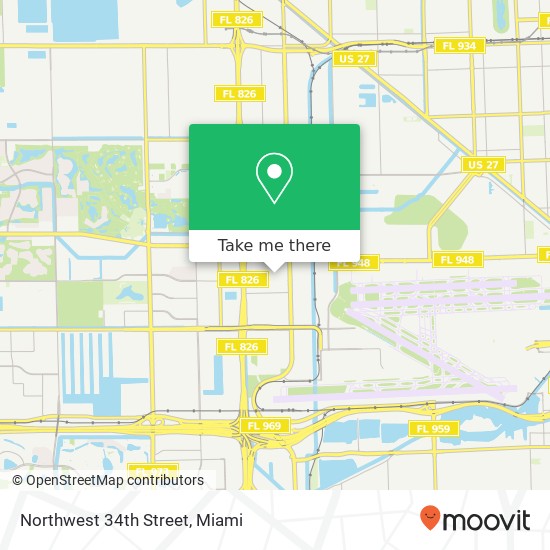 Northwest 34th Street map