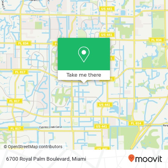 6700 Royal Palm Boulevard map