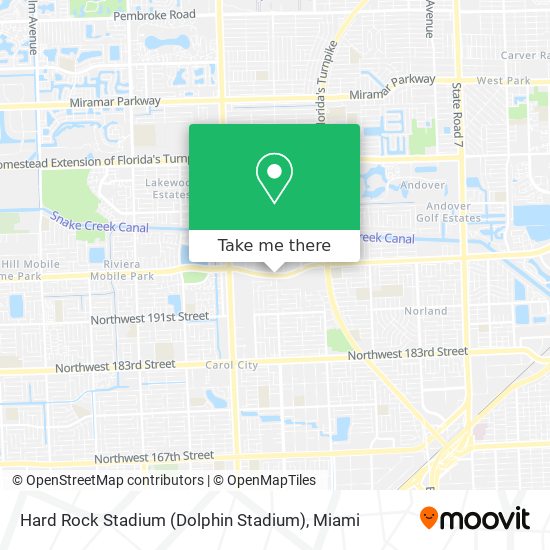 Hard Rock Stadium (Dolphin Stadium) map