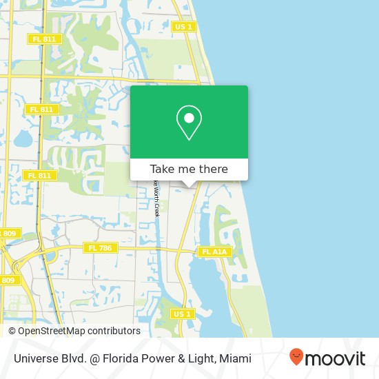 Mapa de Universe Blvd. @ Florida Power & Light
