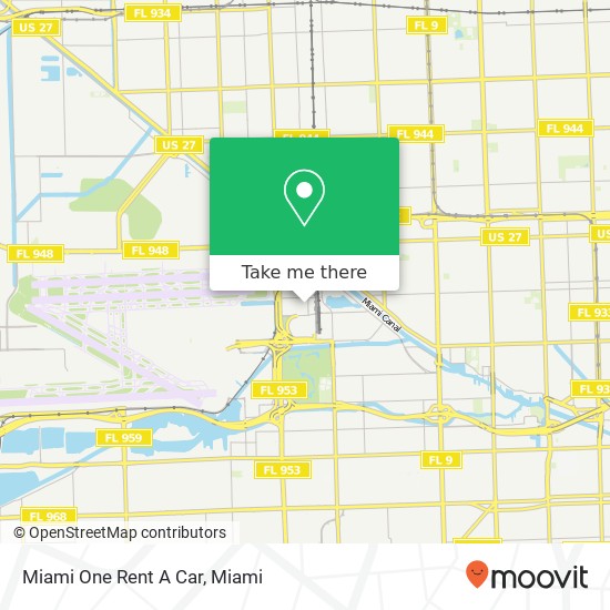 Miami One Rent A Car map