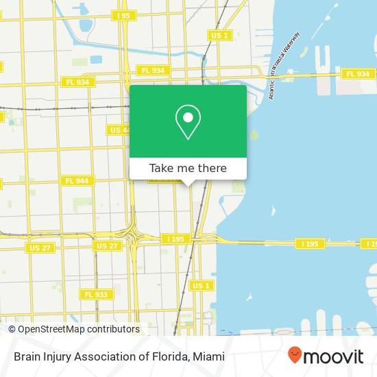 Mapa de Brain Injury Association of Florida