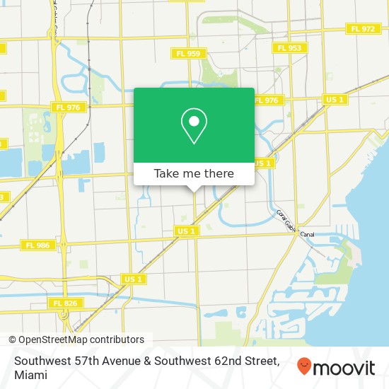 Southwest 57th Avenue & Southwest 62nd Street map