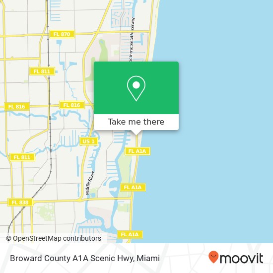 Broward County A1A Scenic Hwy map