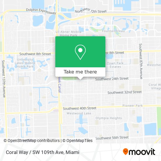 Coral Way / SW 109th Ave map