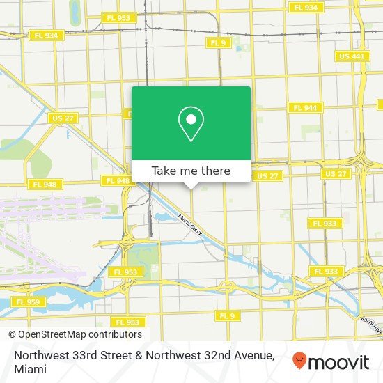 Northwest 33rd Street & Northwest 32nd Avenue map