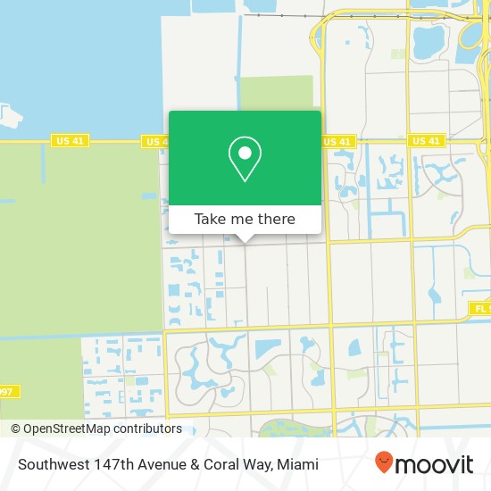 Southwest 147th Avenue & Coral Way map