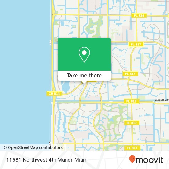 11581 Northwest 4th Manor map