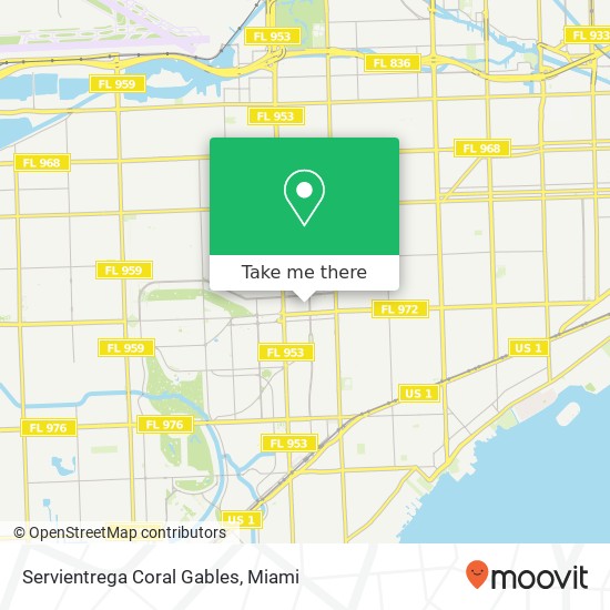 Servientrega Coral Gables map