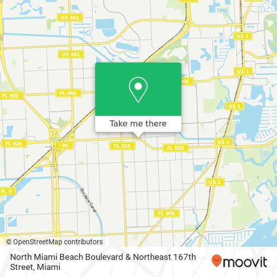 Mapa de North Miami Beach Boulevard & Northeast 167th Street