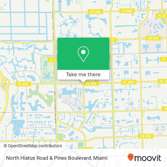 North Hiatus Road & Pines Boulevard map