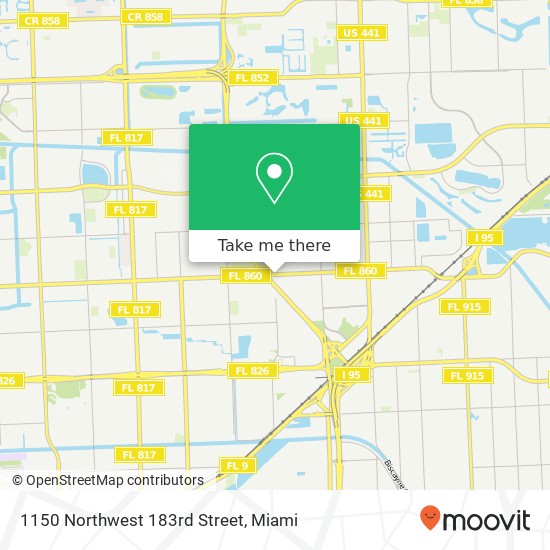 1150 Northwest 183rd Street map