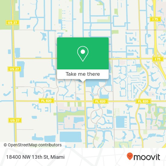 18400 NW 13th St map