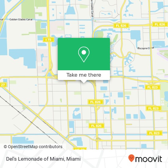 Del's Lemonade of Miami map