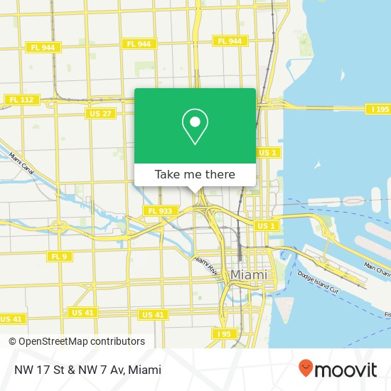 NW 17 St & NW 7 Av map