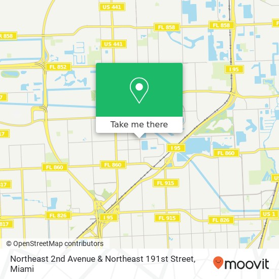 Northeast 2nd Avenue & Northeast 191st Street map