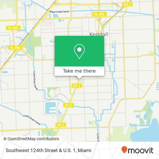 Mapa de Southwest 124th Street & U.S. 1