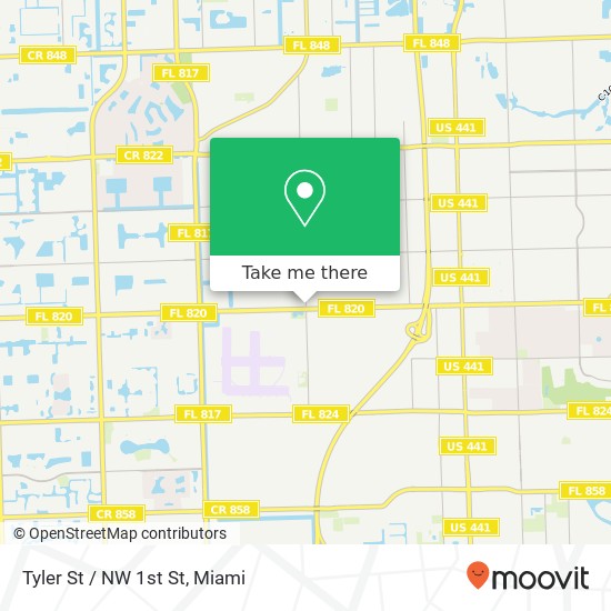 Mapa de Tyler St / NW 1st St