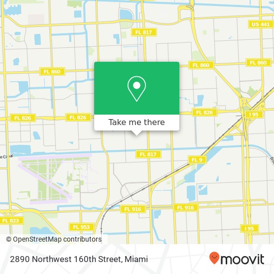 2890 Northwest 160th Street map