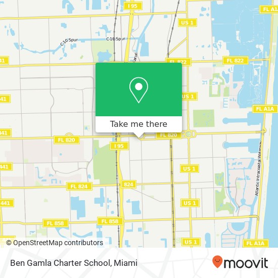 Mapa de Ben Gamla Charter School