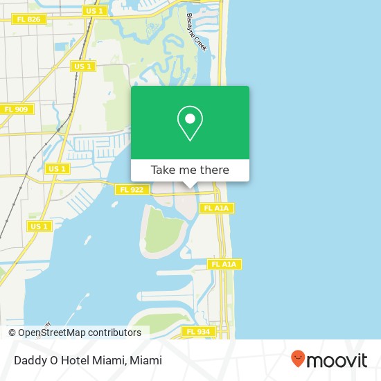 Daddy O Hotel Miami map