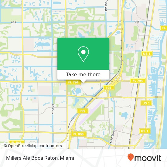 Millers Ale Boca Raton map