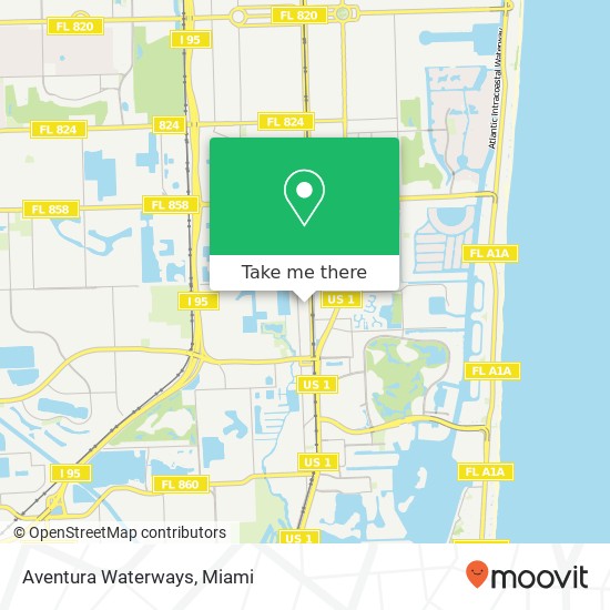 Aventura Waterways map