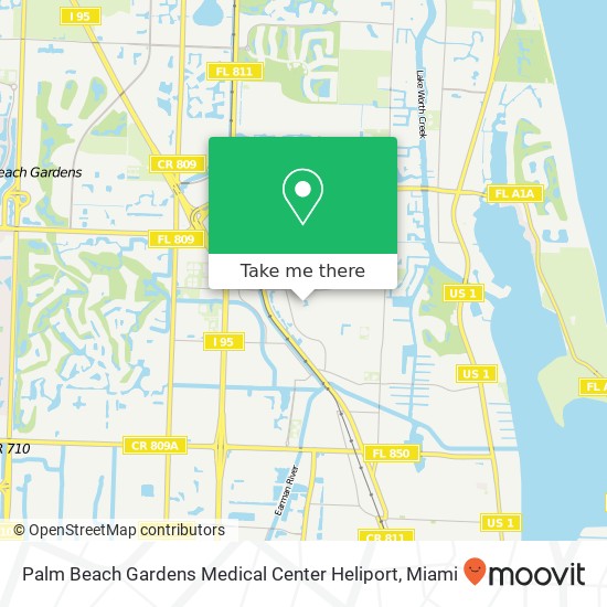 Palm Beach Gardens Medical Center Heliport map