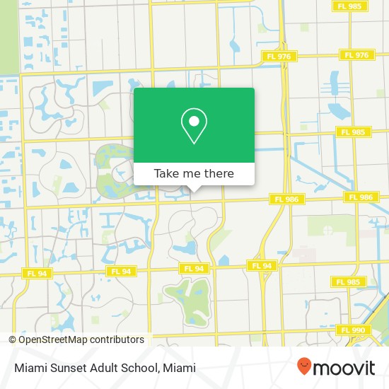 Miami Sunset Adult School map