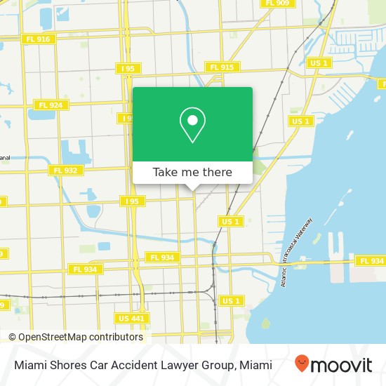 Miami Shores Car Accident Lawyer Group map