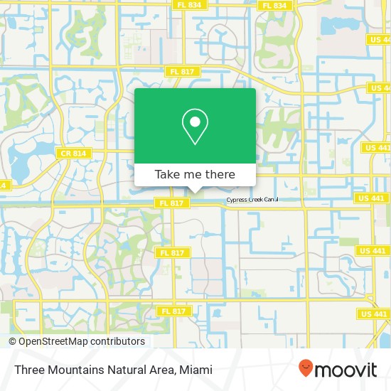 Three Mountains Natural Area map