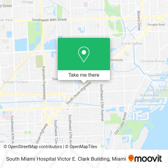 Mapa de South Miami Hospital Victor E. Clark Building